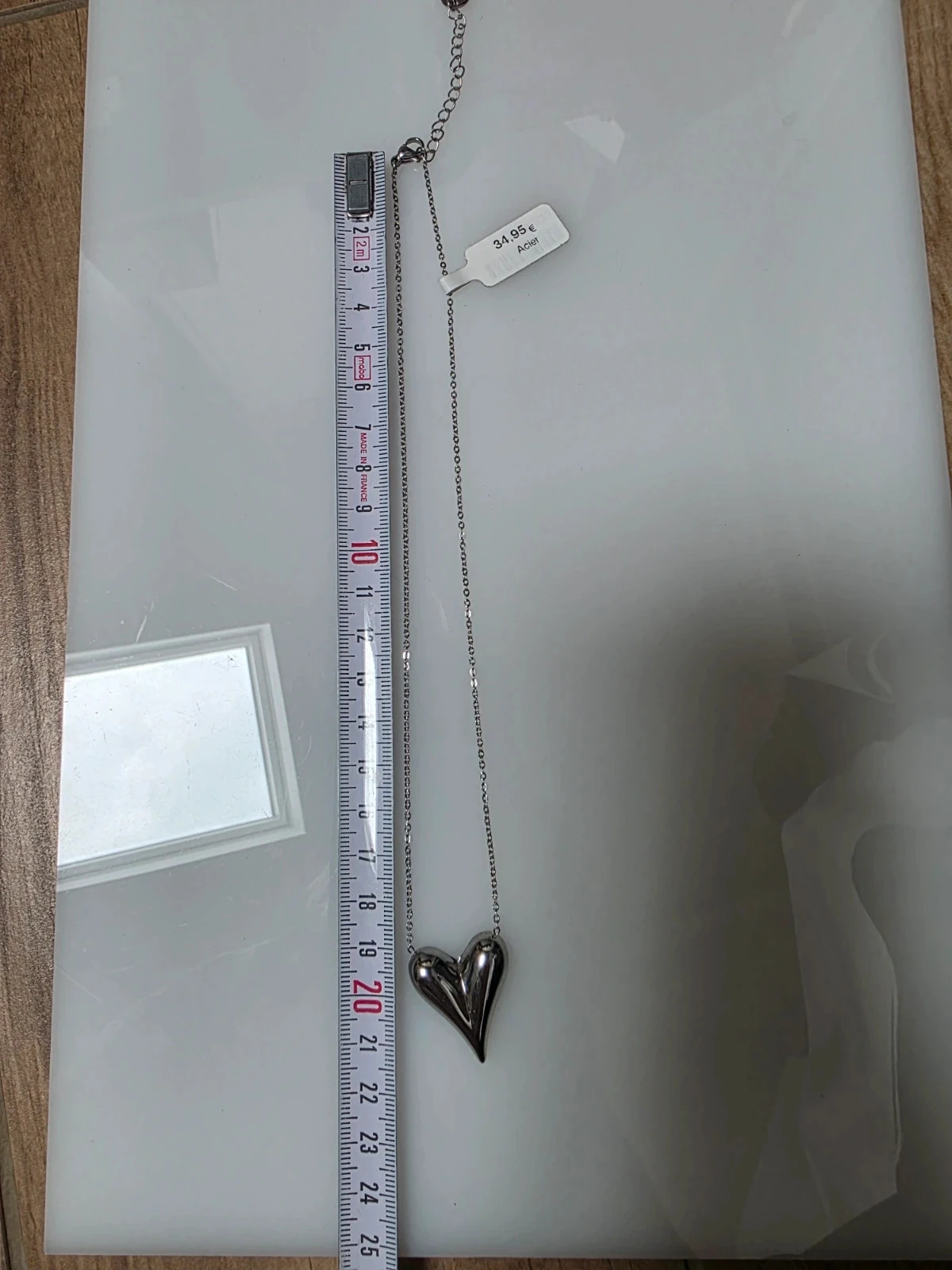Silver-tone Steel Heart Necklace - Articles de Paris – photo 7